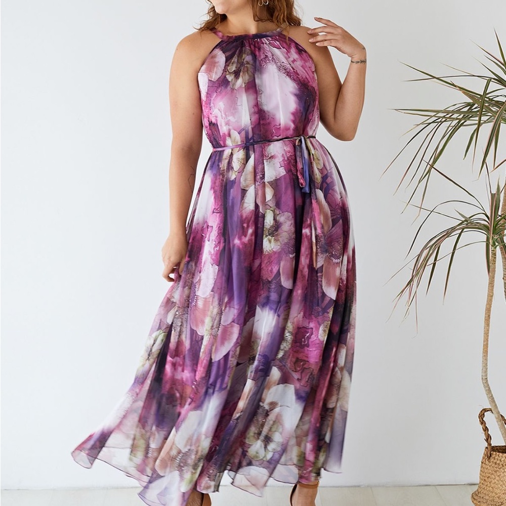 Chicwish Mysterious Purple Flowy Dress